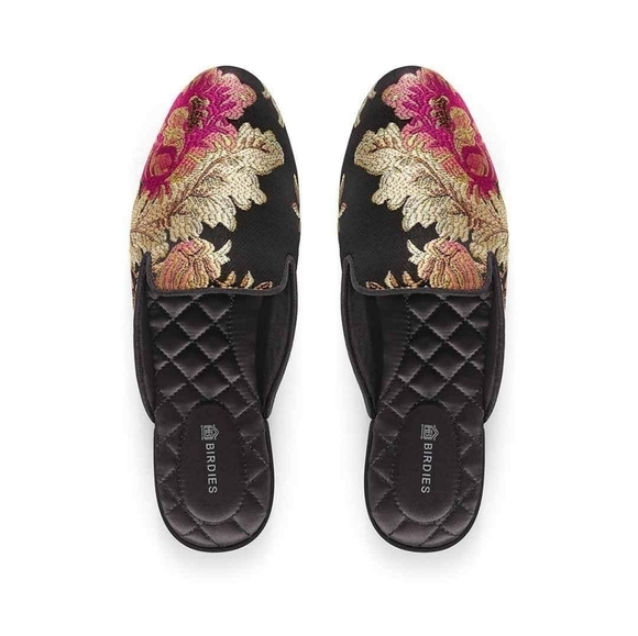 NEW Birdies Womens Comfort The Phoebe floral jacquard Mules Shoes Flats sz 5.5